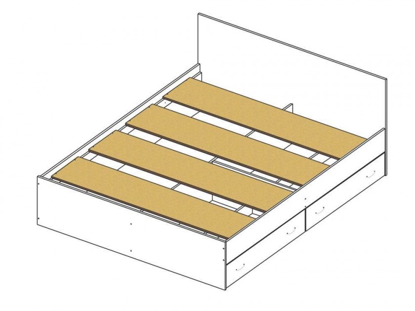 Кровать виктория с ящиками и прикроватным блоком