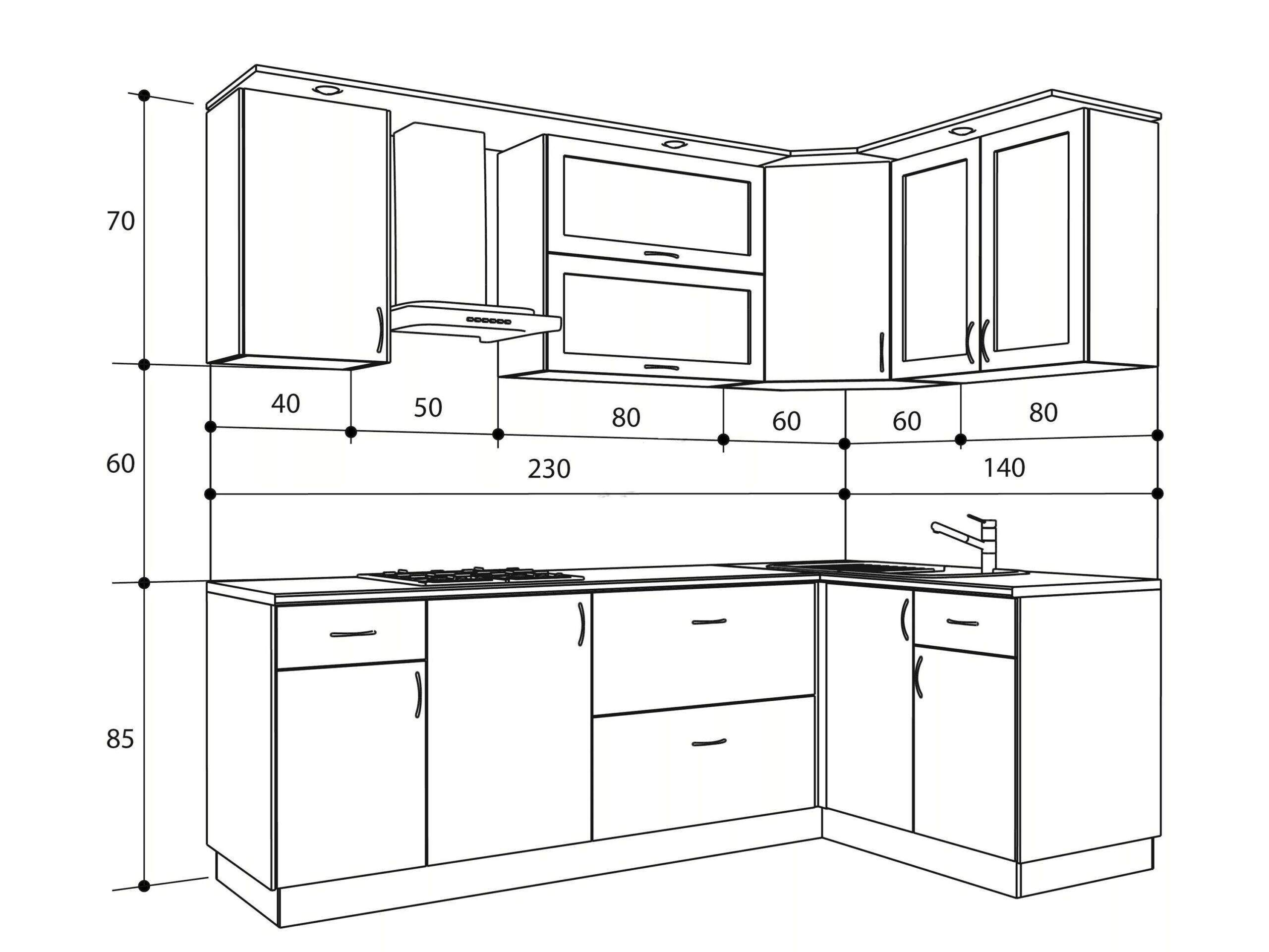 Размеры кухонных шкафов и гарнитуров: стандарты, габариты, чертежи и  расположение | MnogoDivanov.ru